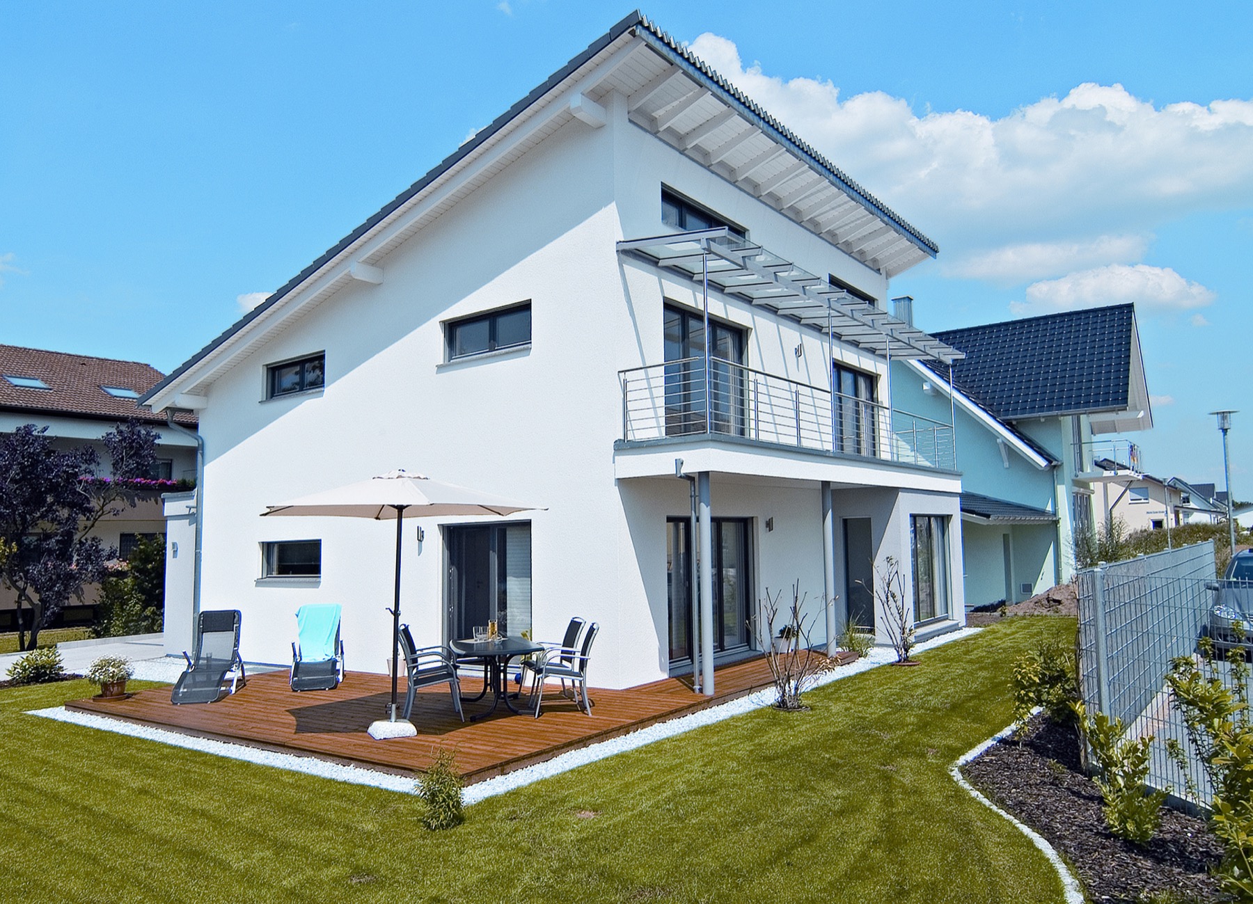 Modern house with aluminium windows and a terrace